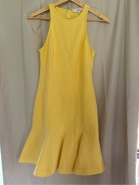 Likely Yellow sleeveless fit and flare midi dress